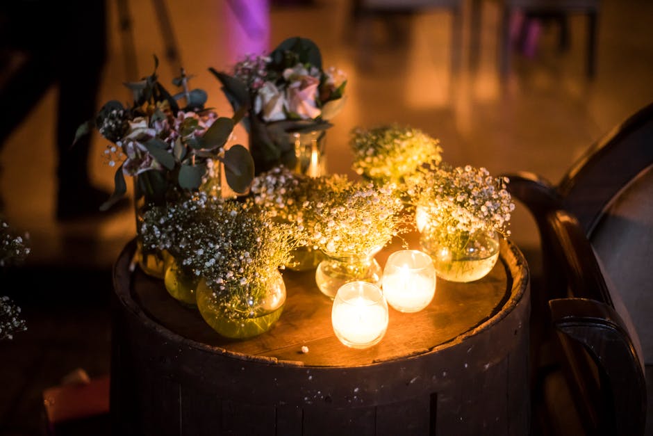 Bow candle holder on a styled dining table