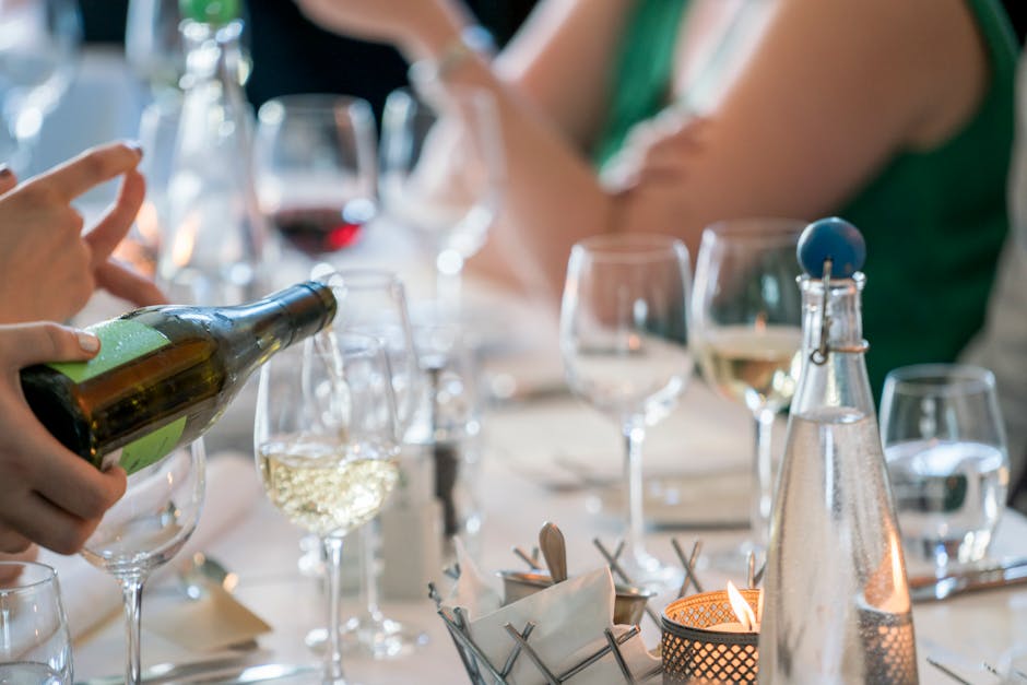 Mouth-blown Vermont glass on a formal table setting