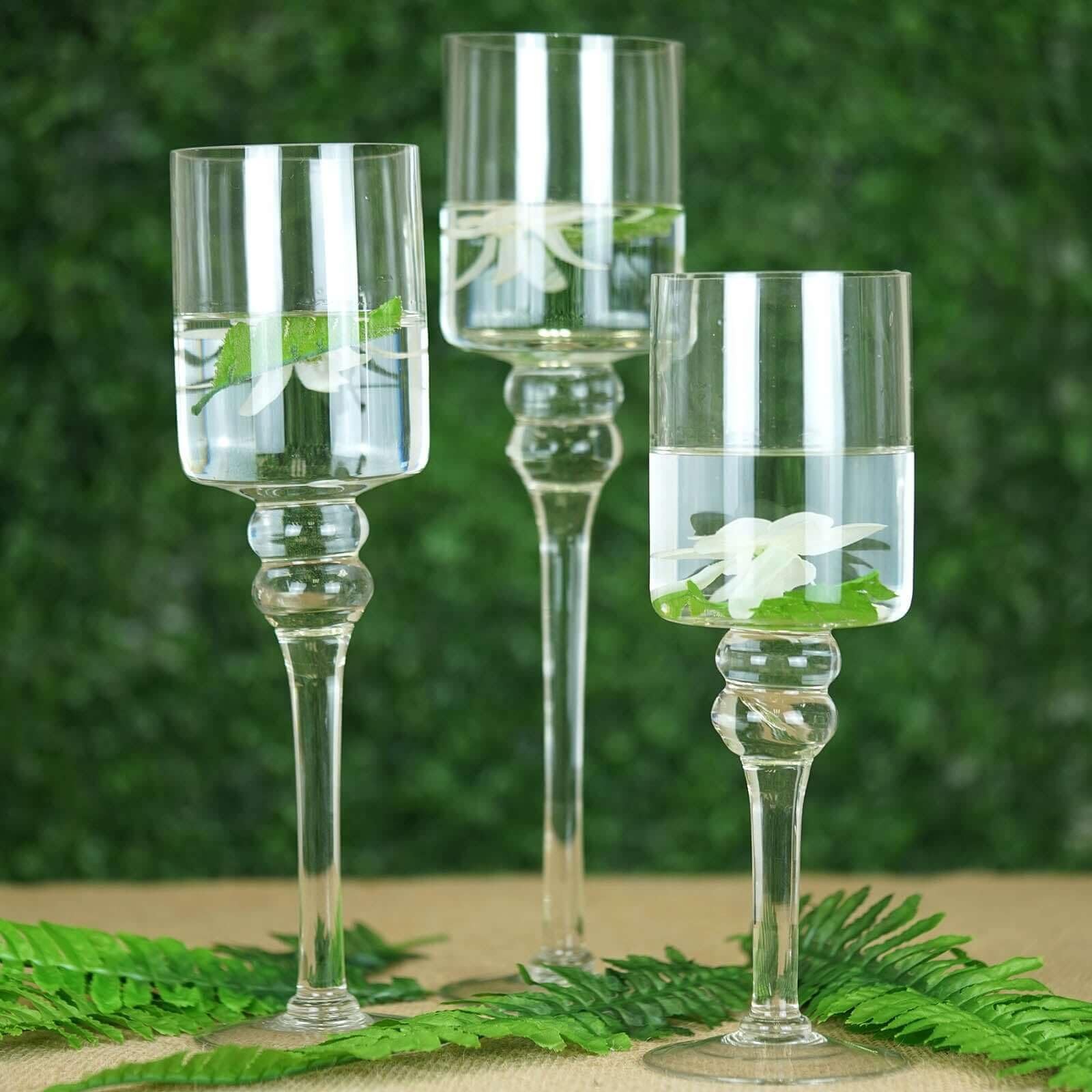 Clear Glass Cylinder Vases (Set of 3)