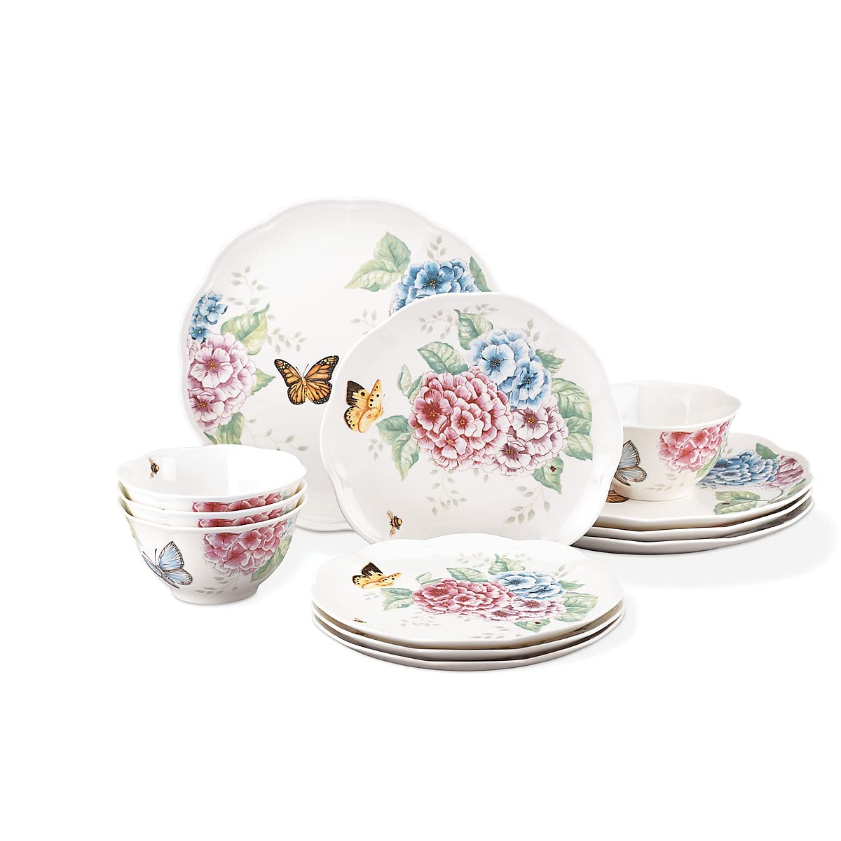 Lenox Butterfly Meadow Hydrangea 12-Piece Dinnerware Set