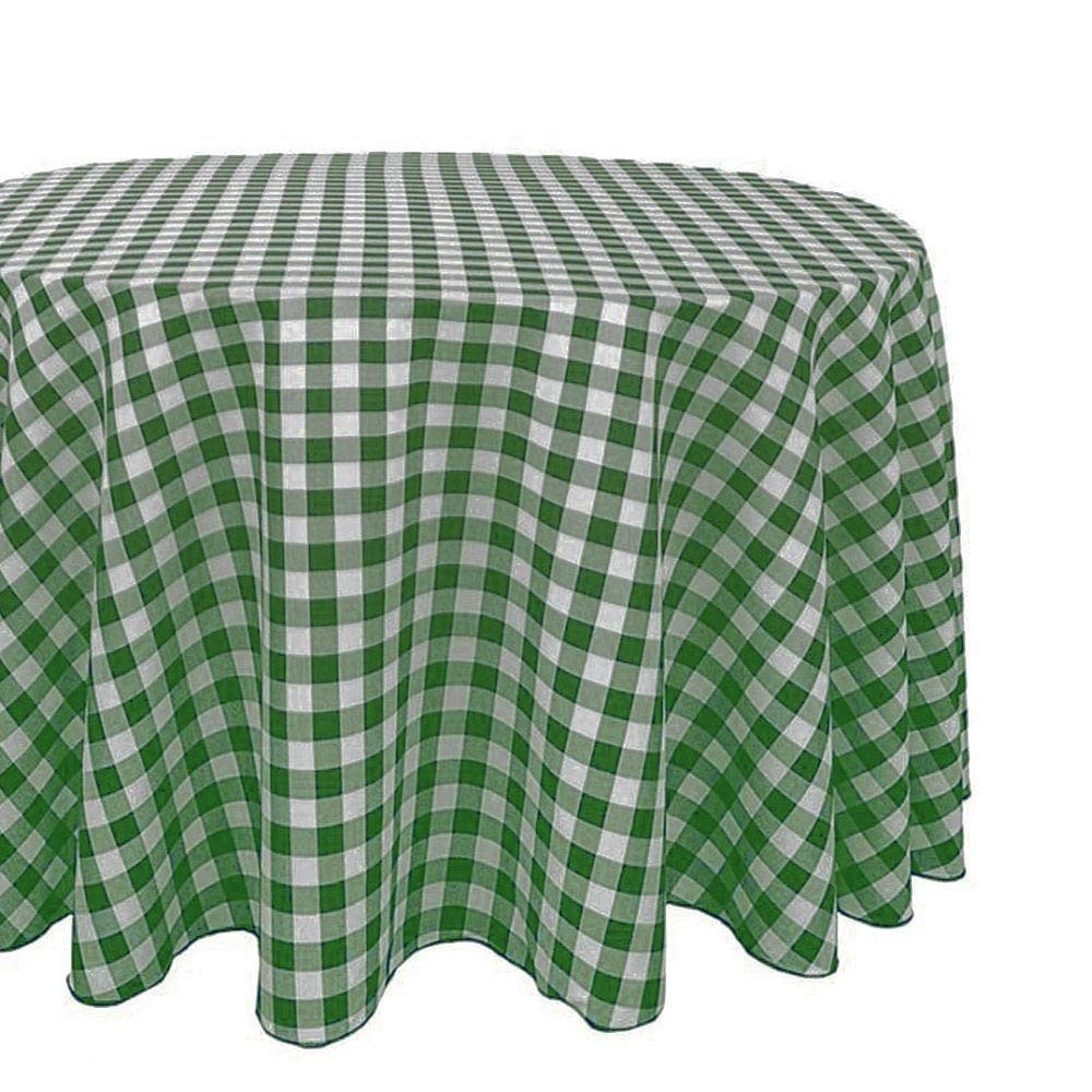 LinenTablecloth Green Gingham Check Tablecloth
