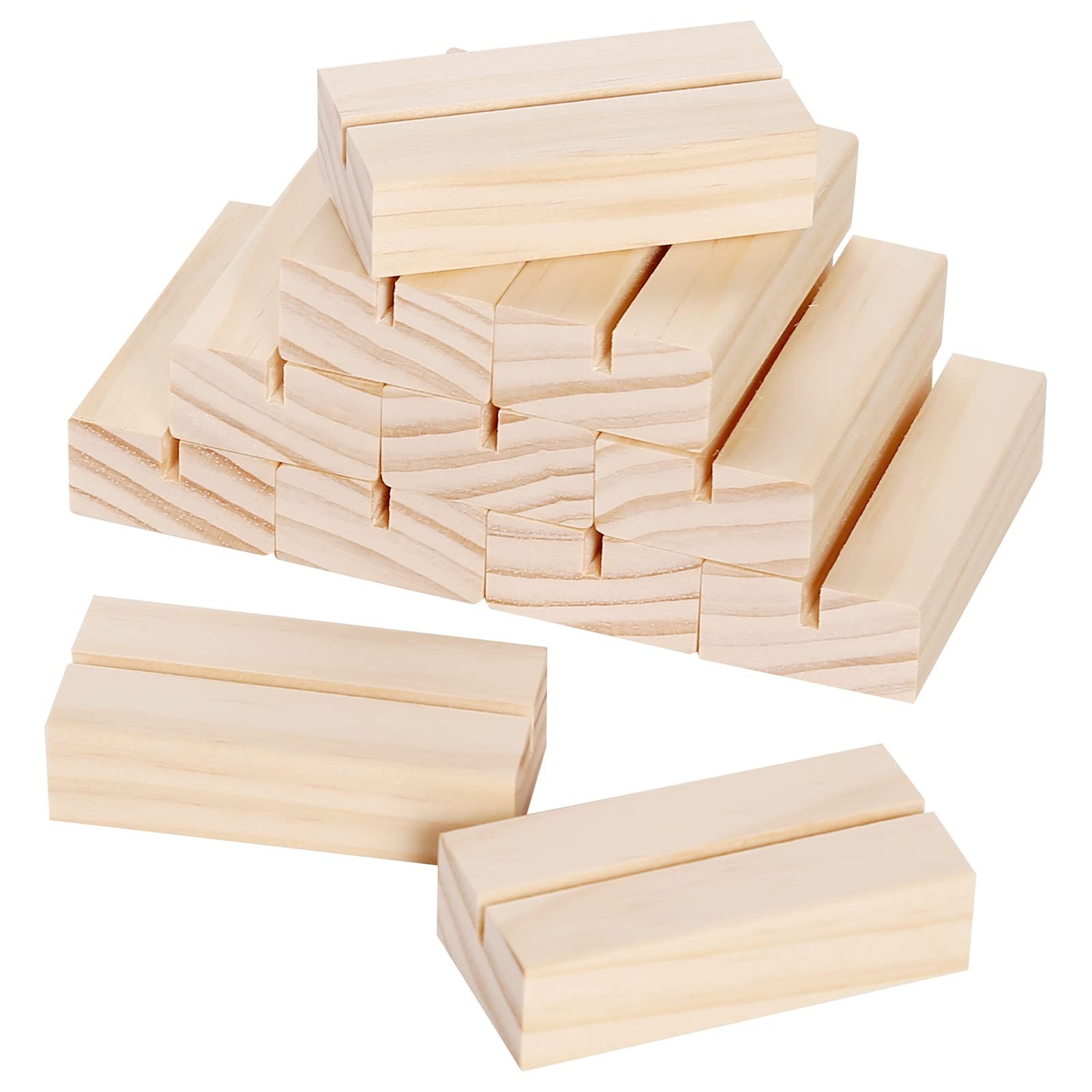 Natural Wood Place Card Holders (Set of 12)
