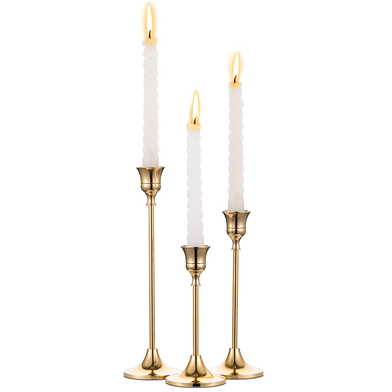 Brass Taper Candle Holders Set of 3