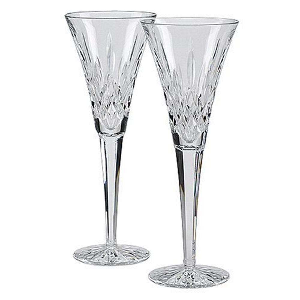 Lismore Crystal Champagne Flute Pair