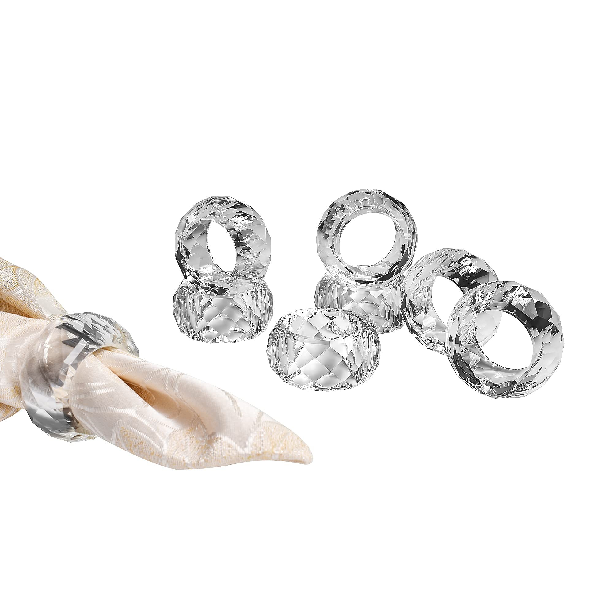 kitCom K9 Crystal Napkin Ring Holders Set of 8